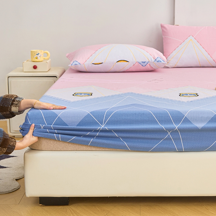 91家纺网 家纺一手货源 找家纺 棉乐町家居  2025新款原棉粗布床笠 思绪