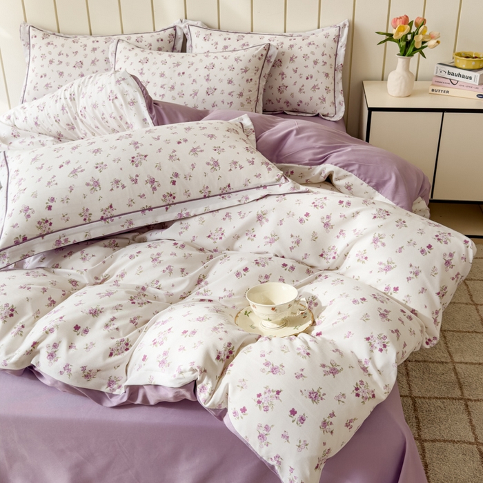 91家纺网 家纺一手货源 找家纺 可思家纺2025新款可思-简单款双层纱套件 花菀