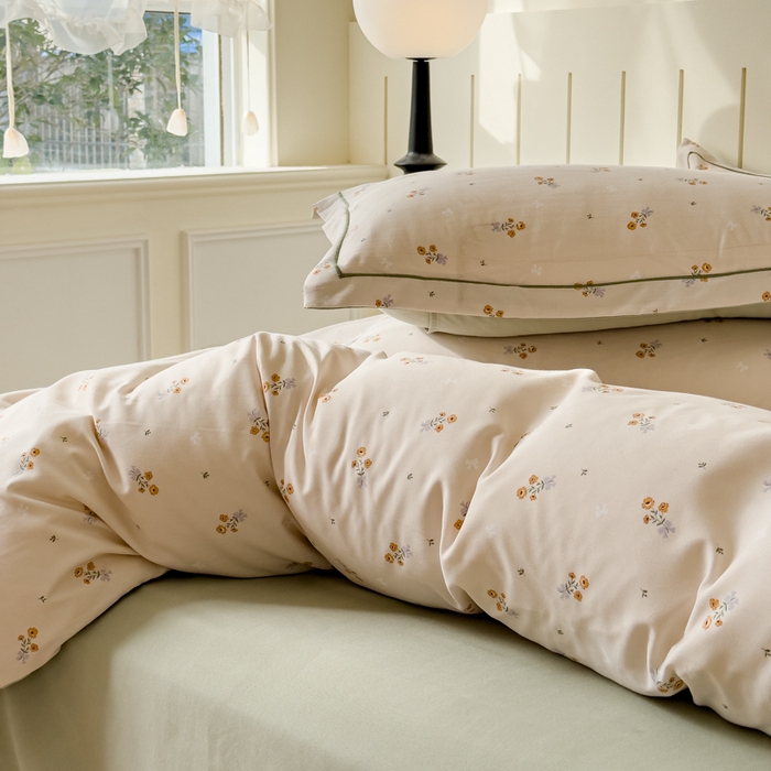 91家纺网 家纺一手货源 找家纺 可思家纺2025新款可思-简单款双层纱套件 铃兰花语