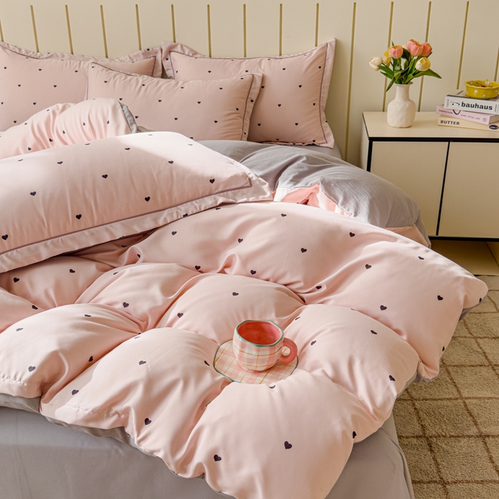 91家纺网 家纺一手货源 找家纺 可思家纺2025新款可思-简单款双层纱套件 心晴