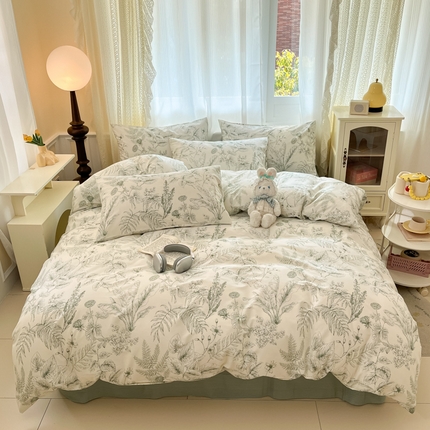 柠馨 2025新款13372全棉纯棉印花四件套-阿丽拉系列 陵游