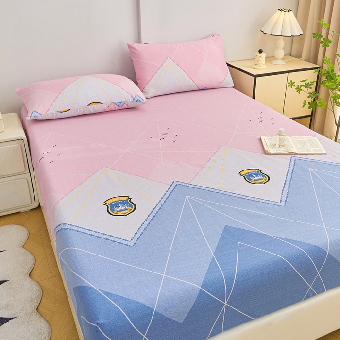 91家纺网 家纺一手货源 找家纺 棉乐町家居  2025新款原棉粗布床笠 思绪