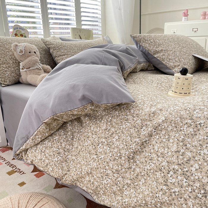 91家纺网 家纺一手货源 找家纺 丫丫家纺   2025全棉13070单被套印花小清新卡通碎花纯棉单品被套枕套（有预缩售后无忧 免费提供买家秀） 柳兰霞草