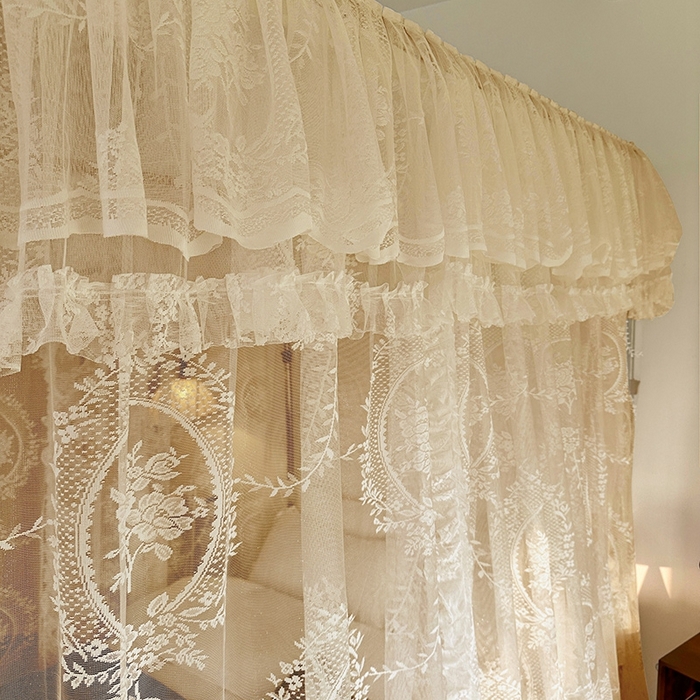 91家纺网 家纺一手货源 找家纺 都市缘蚊帐  2025新款303法式提花蕾丝蚊帐 303薇尔庄园-奶油玉