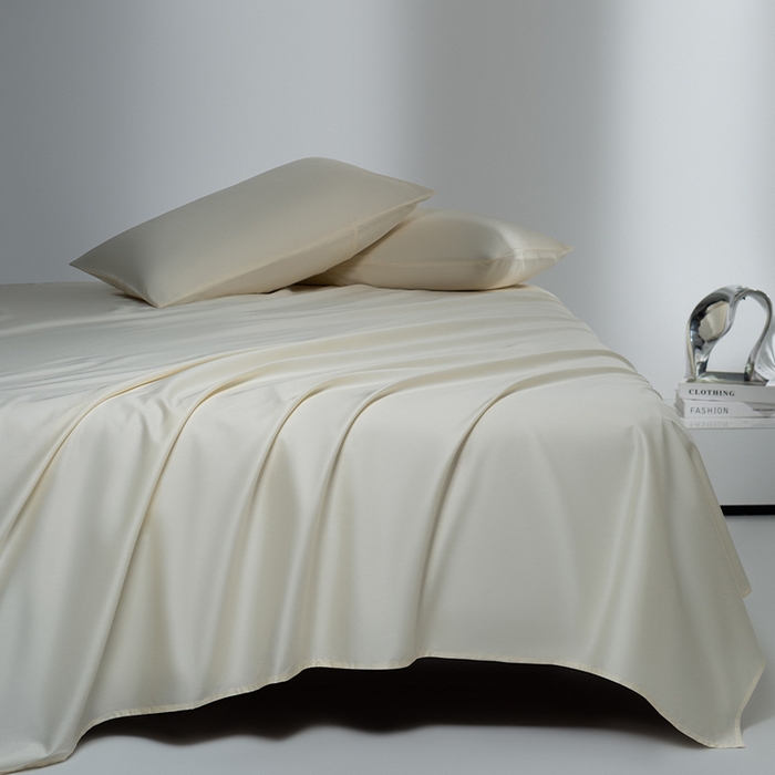 91家纺网 家纺一手货源 找家纺 蓝邻家纺 2025年新款全棉新疆长绒棉单品系列--床单 奶芋色