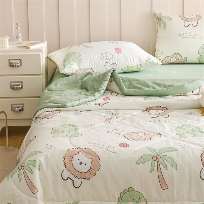 91家纺网 家纺一手货源 找家纺 恬思语家纺 2025新款全棉印花棉花夏被森岛精灵