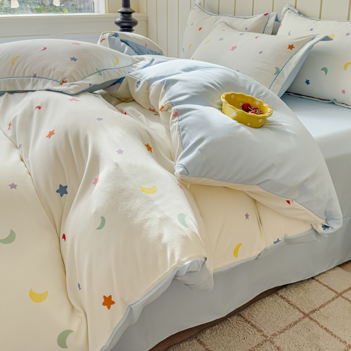 91家纺网 家纺一手货源 找家纺 可思家纺2025新款可思-简单款双层纱套件 幸运星