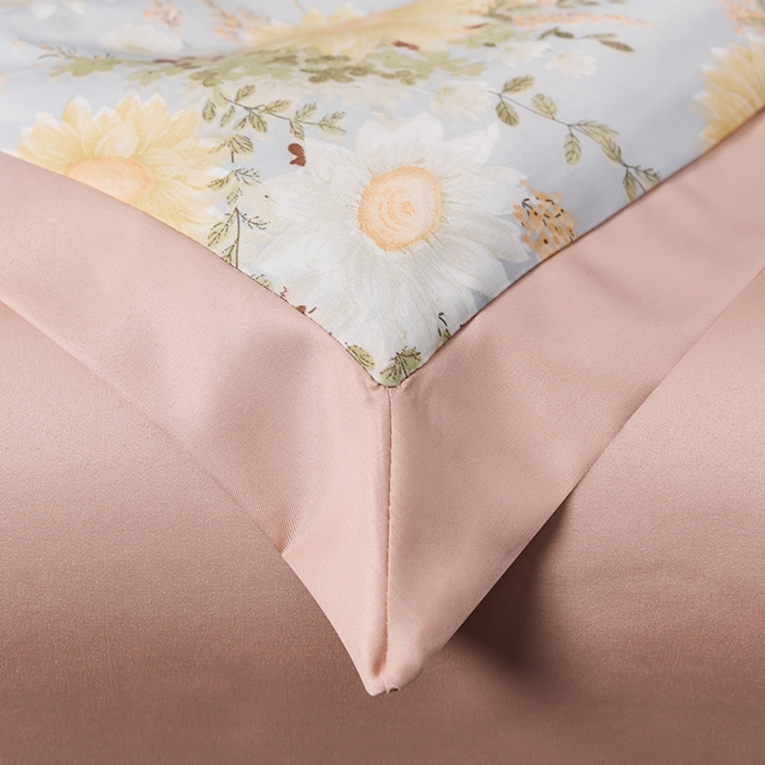 91家纺网 家纺一手货源 找家纺 千嘻汇2025新款水洗天丝真丝夏被四件套夏凉被空调被 太阳花