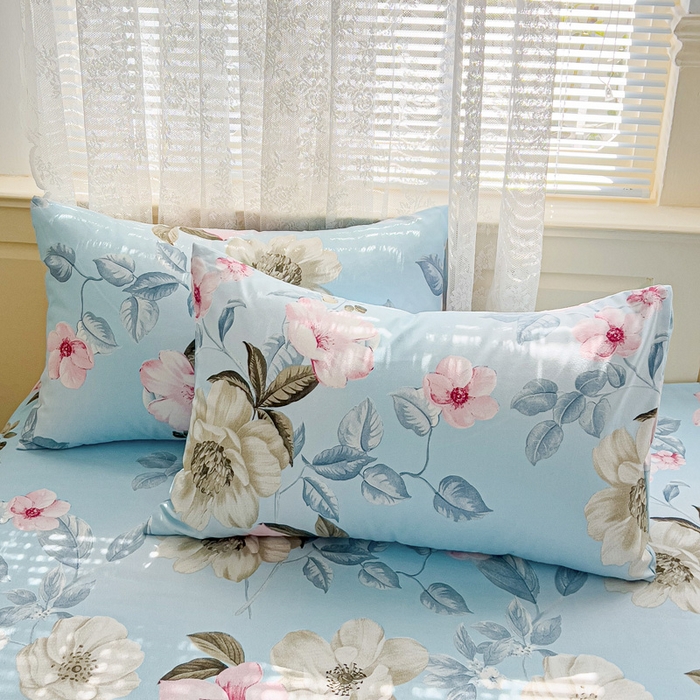 91家纺网 家纺一手货源 找家纺 极梦家纺（支持定制）  2025新款春秋130克加厚植物羊绒磨毛印花单床裙三件套 美兮浅香