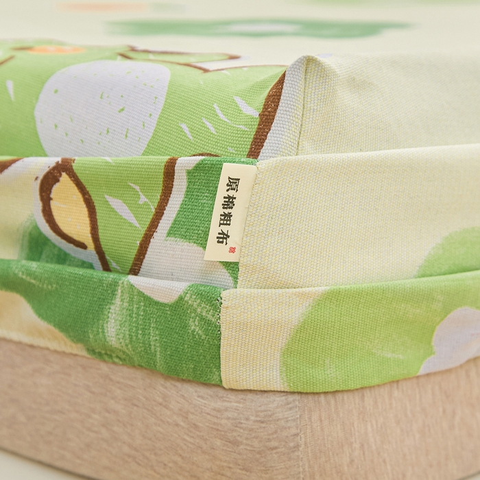 91家纺网 家纺一手货源 找家纺 棉乐町家居  2025新款原棉粗布床笠 兮心