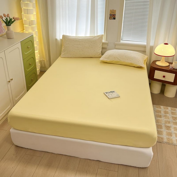 91家纺网 家纺一手货源 找家纺 新印象 2025新款有氧针织棉双层纱四件套点点