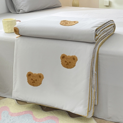 91家纺网 家纺一手货源 找家纺 （总）莱登卡奴 2025新款全棉水洗棉毛巾绣大豆夏被子被芯