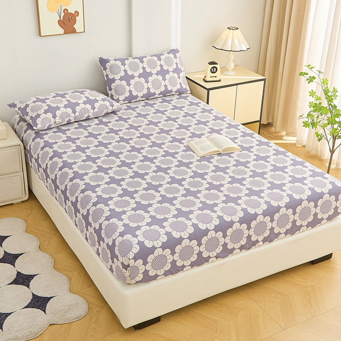 91家纺网 家纺一手货源 找家纺 棉乐町家居  2025新款原棉粗布床笠 太阳花