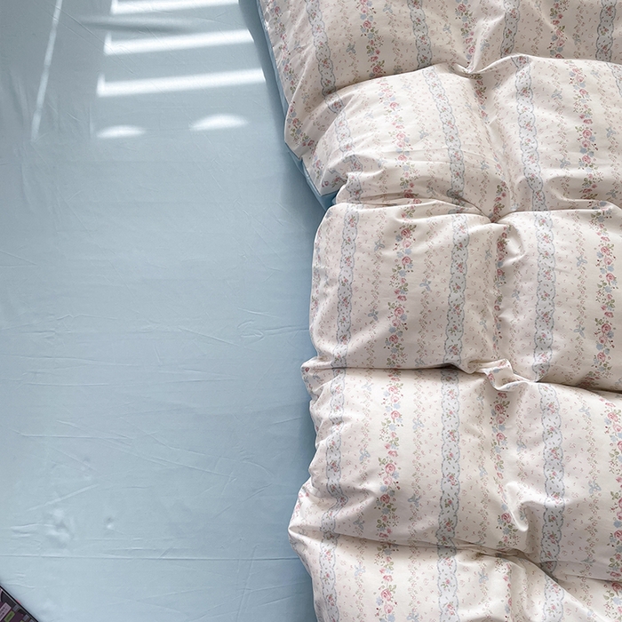 91家纺网 家纺一手货源 找家纺 丫丫家纺 2025全棉13070单床单床笠纯棉单品枕套床笠床单（有预缩尺寸 售后无忧 免费提供买家秀） 水苏花条纹