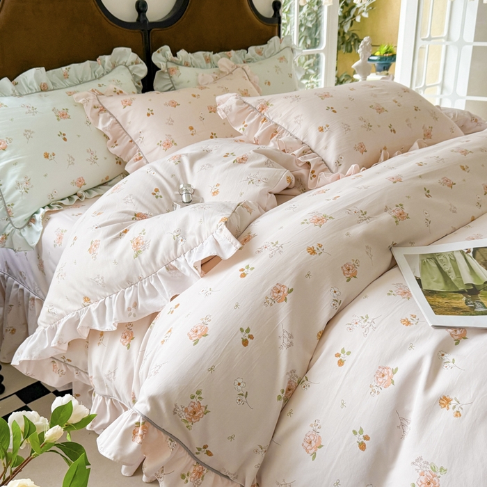 91家纺网 家纺一手货源 找家纺 （总）孑寐家纺 2025新款嵌绳款韩版床裙款四件套