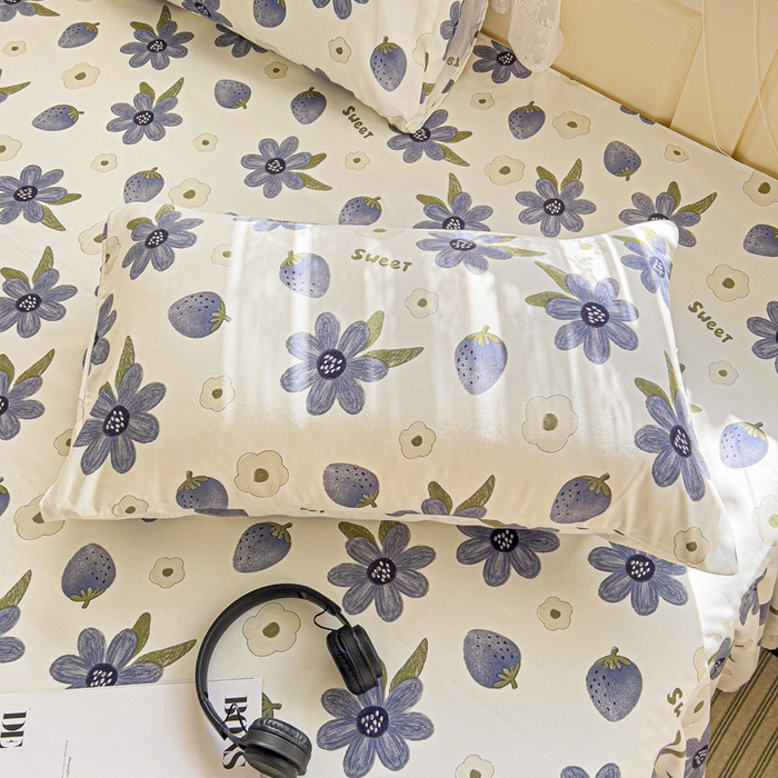 91家纺网 家纺一手货源 找家纺 极梦家纺（支持定制）  2025新款春秋130克加厚植物羊绒磨毛印花单床裙三件套 草本集