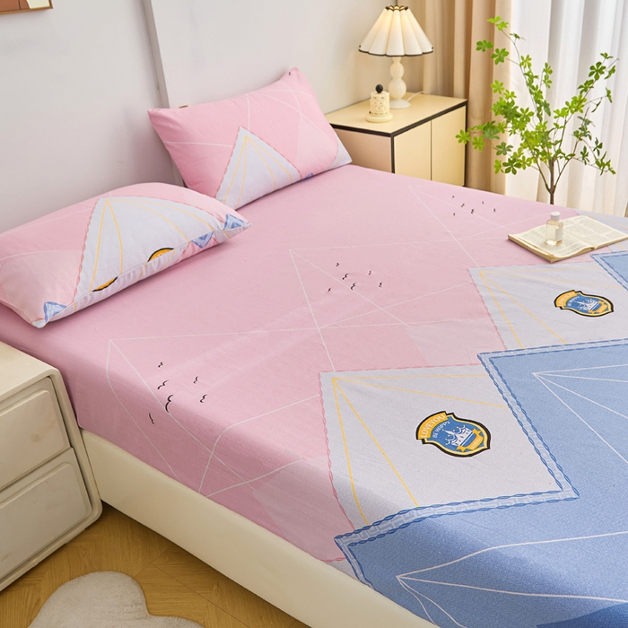 91家纺网 家纺一手货源 找家纺 棉乐町家居  2025新款原棉粗布床笠 思绪