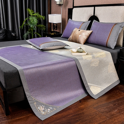 91家纺网 家纺一手货源 找家纺 （总）小牛席业 2025新款对角绣花-冰藤双面席凉席藤席冰藤席冰丝席竹席草席空调席乳胶席豆豆席