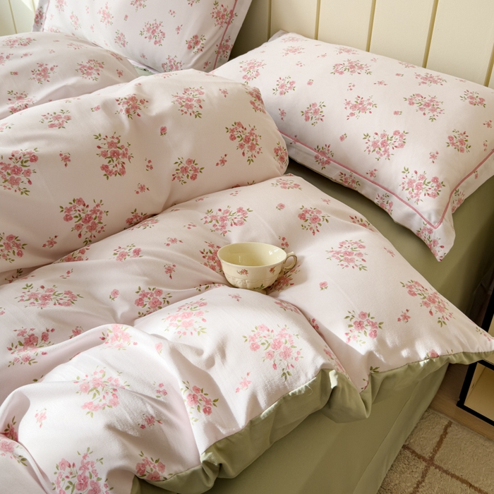 91家纺网 家纺一手货源 找家纺 可思家纺2025新款可思-简单款双层纱套件 春之语