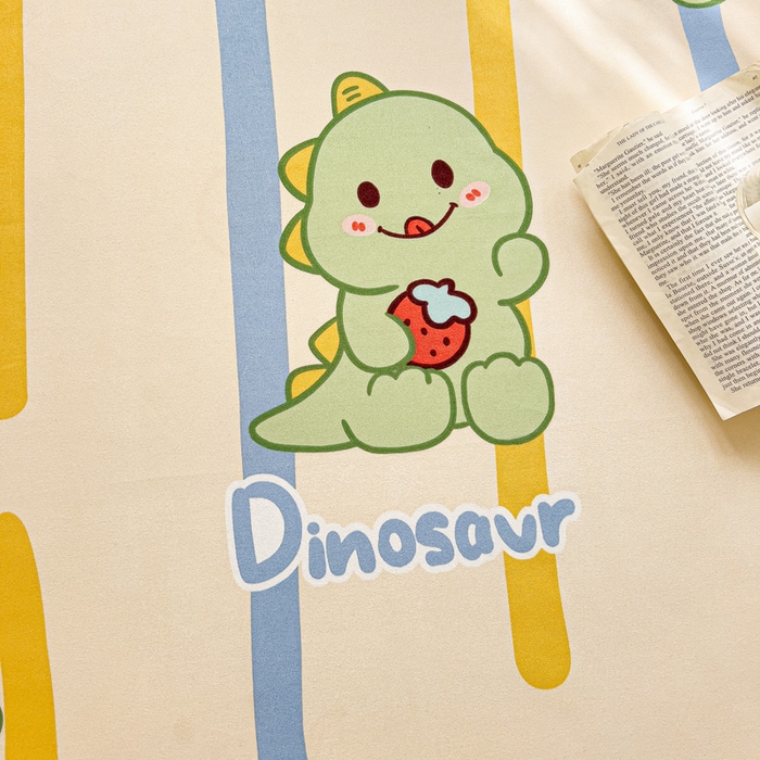 91家纺网 家纺一手货源 找家纺 极梦家纺（支持定制）  2025新款春秋130克加厚植物羊绒磨毛印花单床裙三件套 小神龙