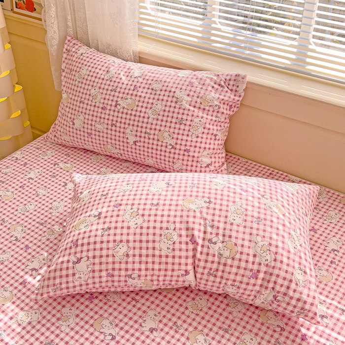 91家纺网 家纺一手货源 找家纺 纽缦家纺 2025新款云感提花双层纱韩版四件套 猫猫晚宴