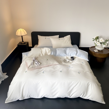 （总）Mr.pig猪先生水洗棉 2025新款天丝棉绣花郁金香系列四件套