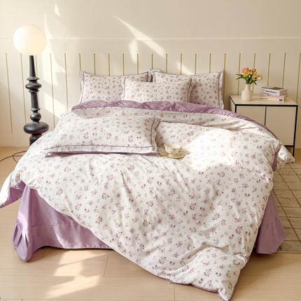 可思家纺2025新款可思-简单款双层纱套件 花菀