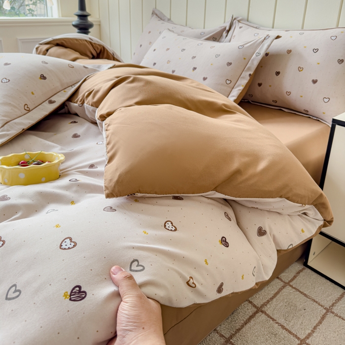 91家纺网 家纺一手货源 找家纺 可思家纺2025新款可思-简单款双层纱套件 多彩爱心