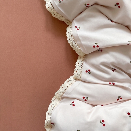 91家纺网 家纺一手货源 找家纺 （总）一比一家纺 2025新款韩版镂空花边针织双层纱四件套