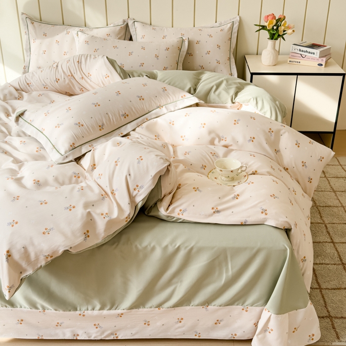 91家纺网 家纺一手货源 找家纺 可思家纺2025新款可思-简单款双层纱套件 铃兰花语