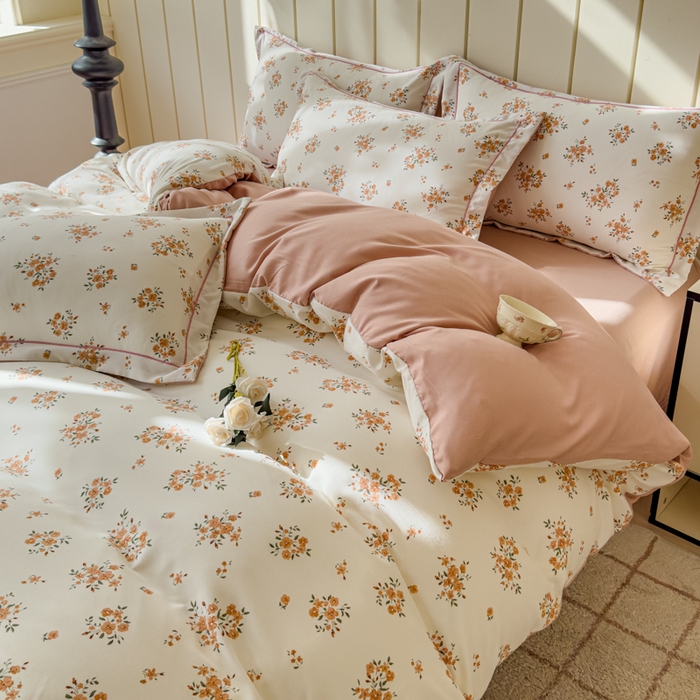 91家纺网 家纺一手货源 找家纺 可思家纺2025新款可思-简单款双层纱套件 陌上花