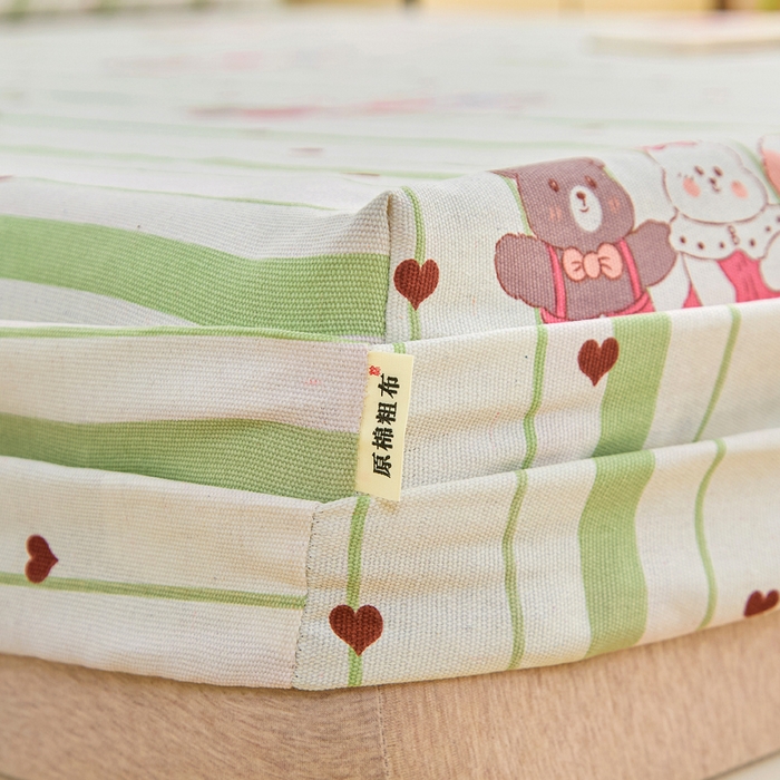 91家纺网 家纺一手货源 找家纺 棉乐町家居  2025新款原棉粗布床笠 甜酷法则