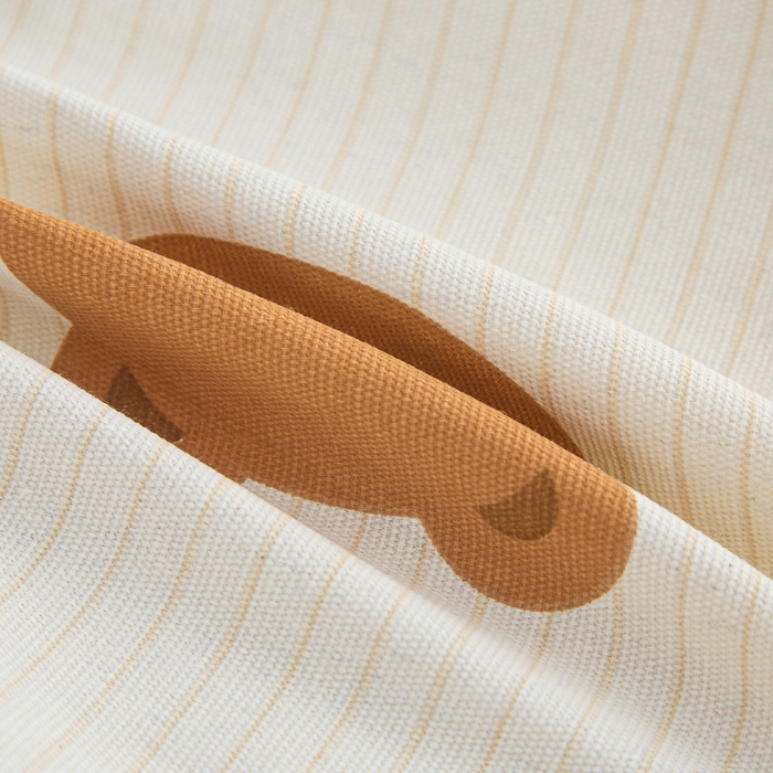 91家纺网 家纺一手货源 找家纺 棉乐町家居  2025新款原棉粗布床笠 笑脸熊