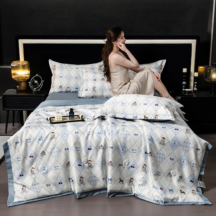 千嘻汇2025新款水洗天丝真丝夏被四件套夏凉被空调被 熊先生