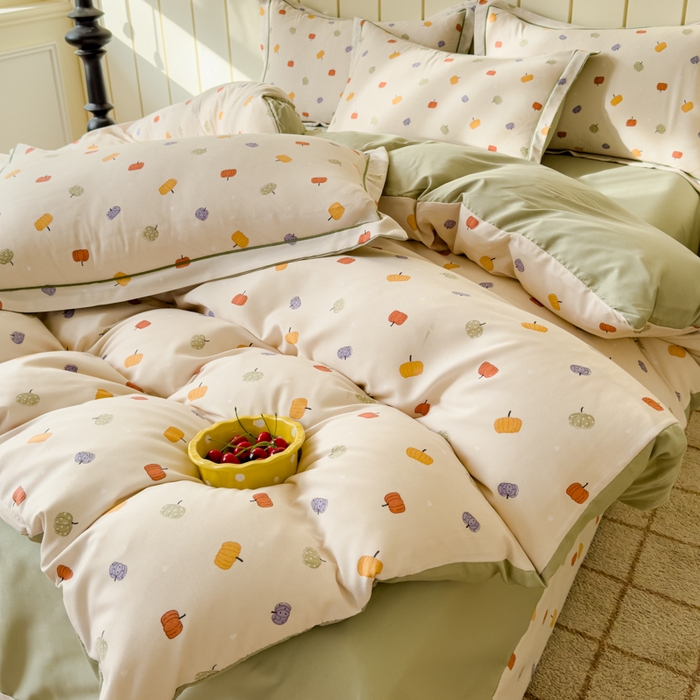 91家纺网 家纺一手货源 找家纺 可思家纺2025新款可思-简单款双层纱套件 小南瓜