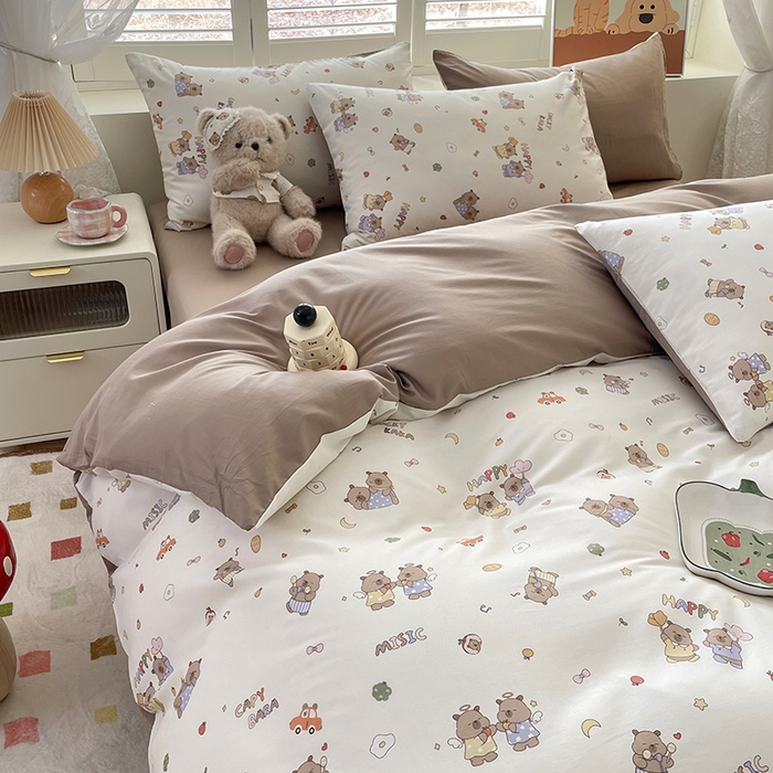 91家纺网 家纺一手货源 找家纺 丫丫家纺   2025全棉13070单被套印花小清新卡通碎花纯棉单品被套枕套（有预缩售后无忧 免费提供买家秀） 卡皮吧啦