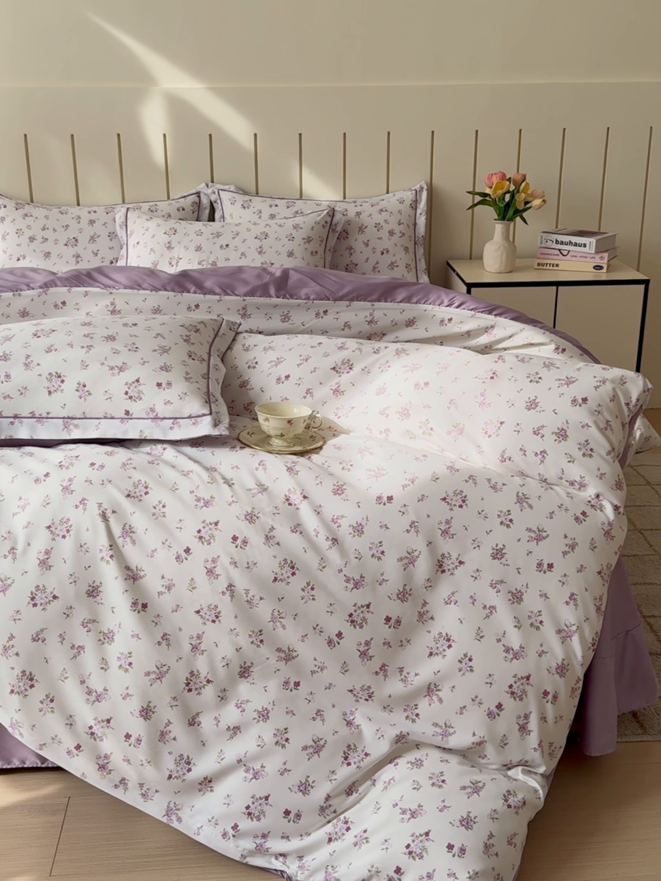 91家纺网 家纺一手货源 找家纺 可思家纺2025新款可思-简单款双层纱套件 花菀