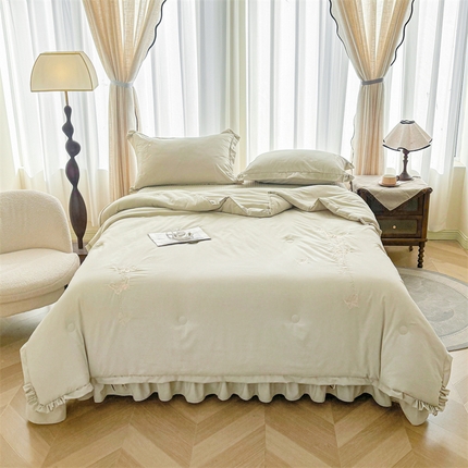 91家纺网 家纺一手货源 找家纺 （总）恒爱家纺 2025新款糯糯棉庄生梦蝶夏被床盖四件套-终版