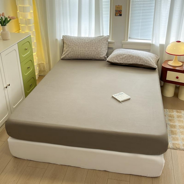 91家纺网 家纺一手货源 找家纺 新印象 2025新款有氧针织棉双层纱四件套梵花