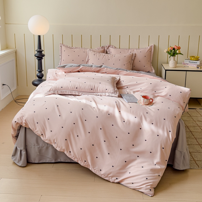 91家纺网 家纺一手货源 找家纺 可思家纺2025新款可思-简单款双层纱套件 心晴