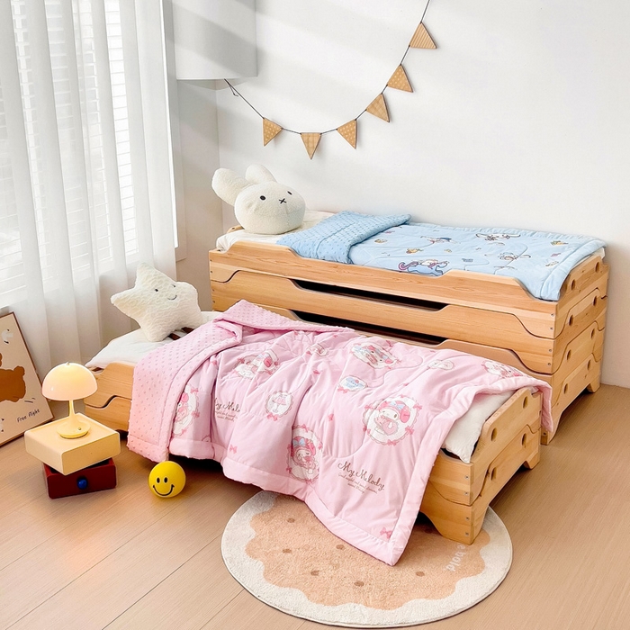 91家纺网 家纺一手货源 找家纺 御棉坊 2025新款A类三丽鸥凉感丝豆豆儿童夏被 甜蜜美乐蒂