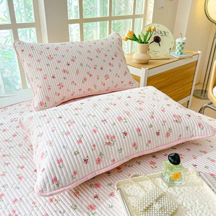 91家纺网 家纺一手货源 找家纺 恒尚居 2025新款全棉床盖床单小清新床垫床褥垫-跑量（四季款） 花语漫漫