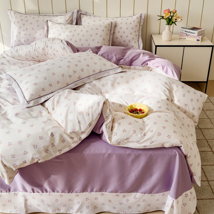 91家纺网 家纺一手货源 找家纺 可思家纺2025新款可思-简单款双层纱套件 花束