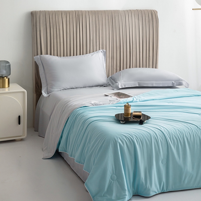 91家纺网 家纺一手货源 找家纺 （总）金喜 2025新款冰柔丝凉感夏被涤氨纶冰丝夏被夏天薄被子