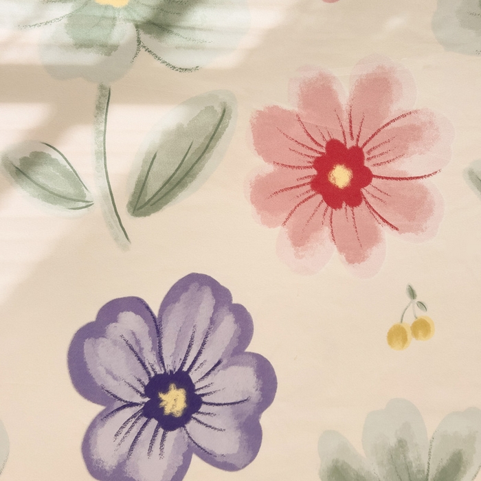 91家纺网 家纺一手货源 找家纺 极梦家纺（支持定制）  2025新款春秋130克加厚植物羊绒磨毛印花单床裙三件套 浅尝春色