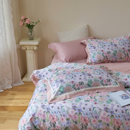 91家纺网 家纺一手货源 找家纺 （总）阿那亚 2025新款雅缎数码印花四件套