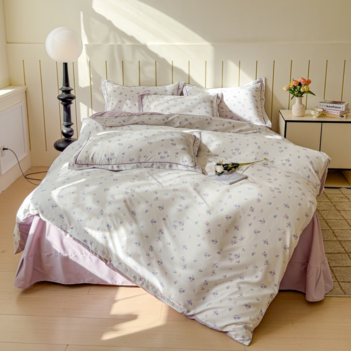 91家纺网 家纺一手货源 找家纺 可思家纺2025新款可思-简单款双层纱套件 花奈