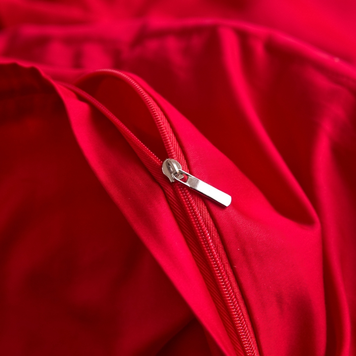 91家纺网 家纺一手货源 找家纺 （总）秀色家纺 2025新款高档100支新疆长绒棉婚庆四件套纯棉喜被全棉大红色结婚床单被套-囍