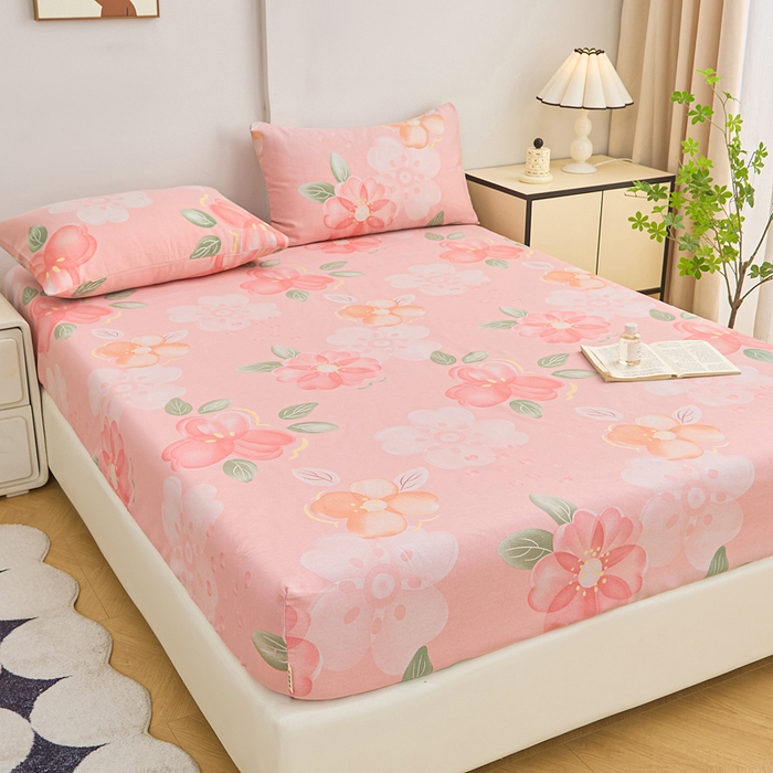 91家纺网 家纺一手货源 找家纺 棉乐町家居  2025新款原棉粗布床笠 面朝花海