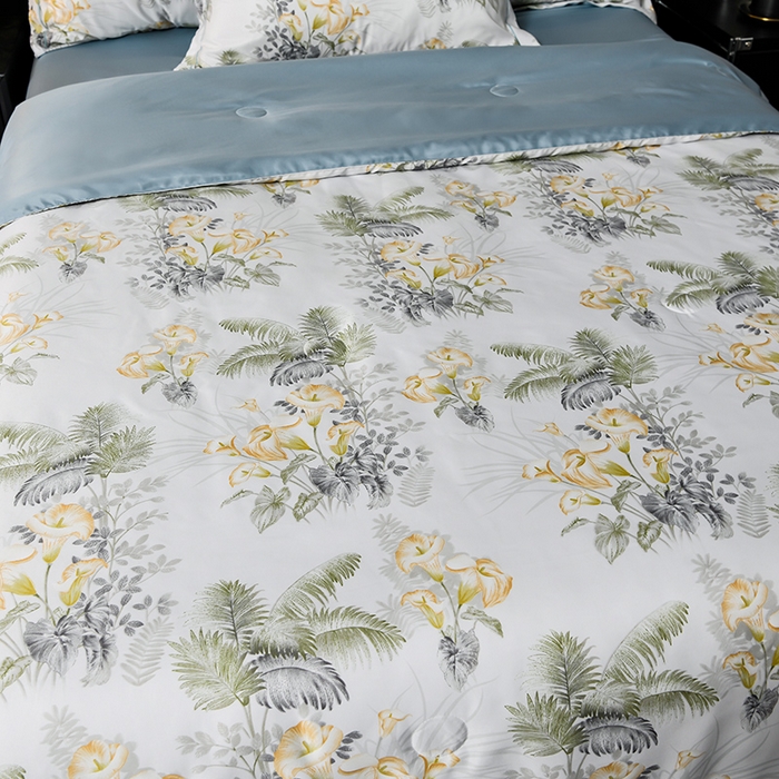 91家纺网 家纺一手货源 找家纺 千嘻汇2025新款水洗天丝真丝夏被四件套夏凉被空调被 贝加尔咖